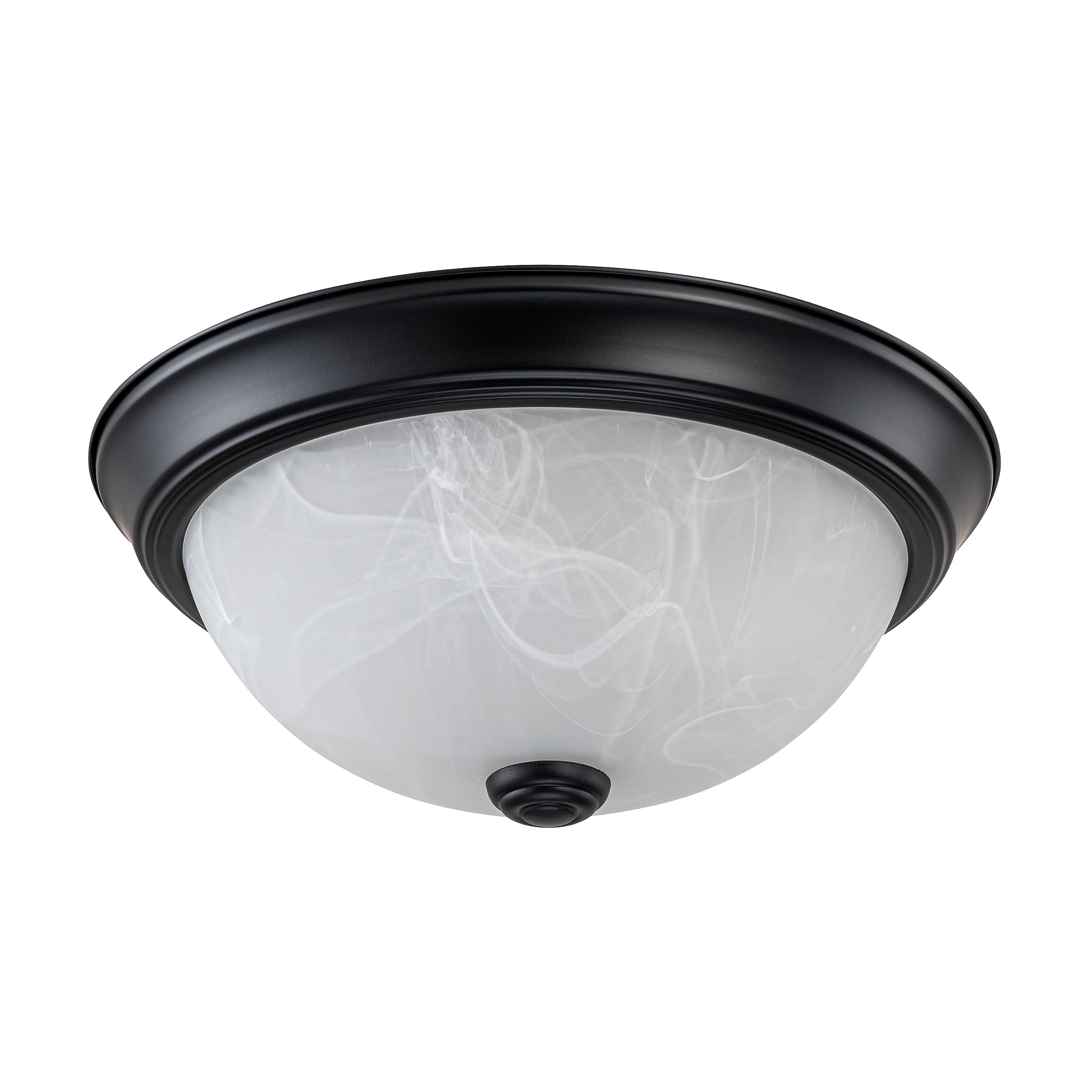 Aspen Creative 63013-3A, 2-Light Flush Mount, Matte Black Finish w